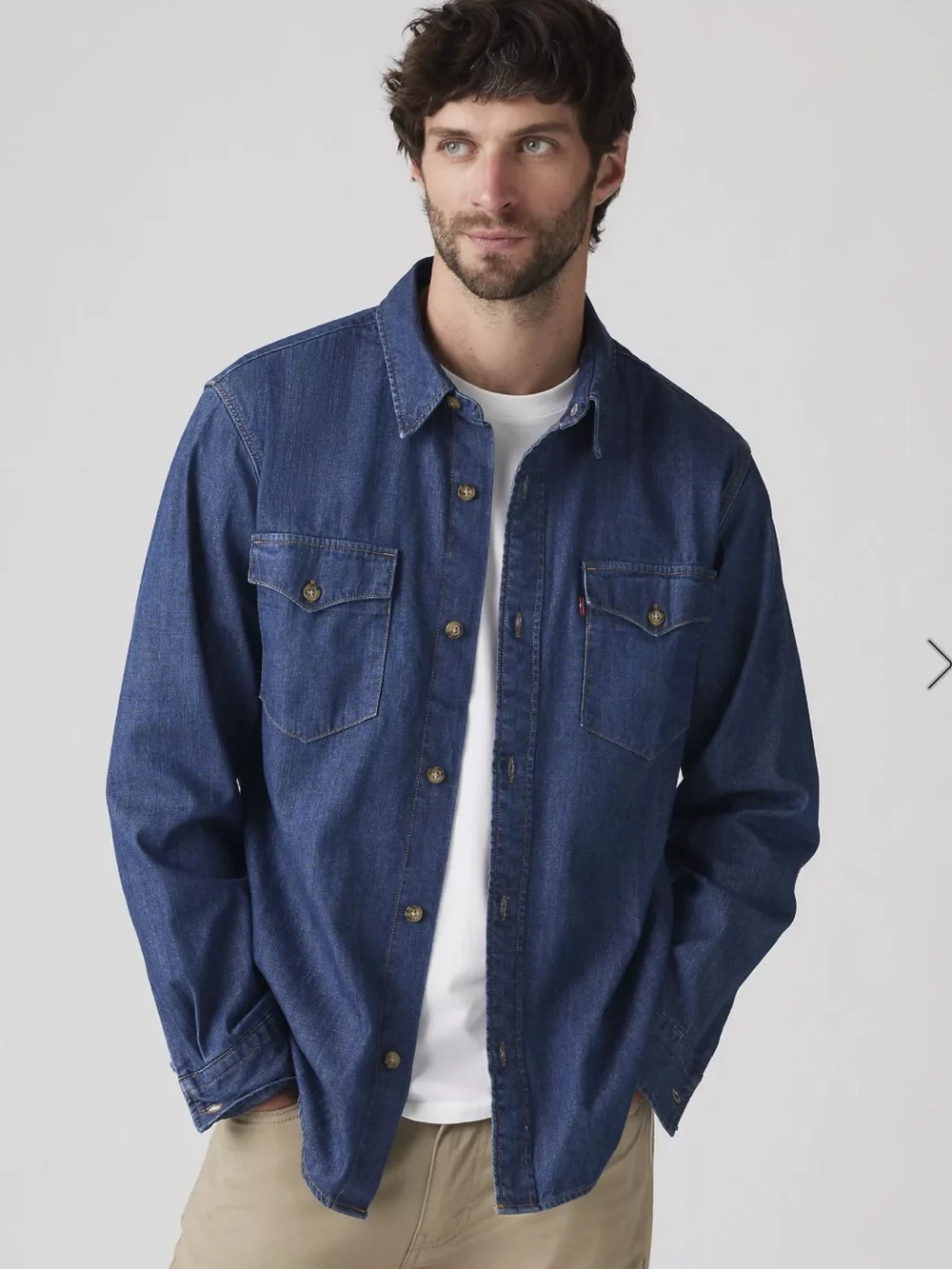 Levi’s NWT Size XL Relaxed Fit Dark Wash Western Shirt - Picture 1 of 7